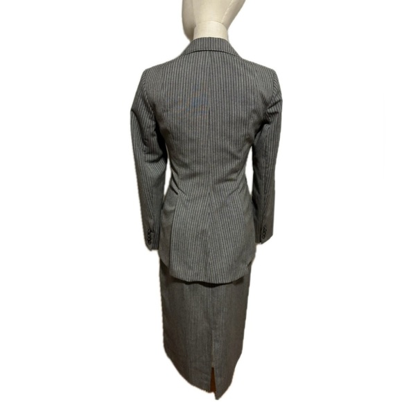 70s 3 PC SUIT GRAY PINSTRIPE SKIRT, VEST, BLAZER BY FOX RUN BY LITTLE FOXES INTL - Picture 4 of 16
